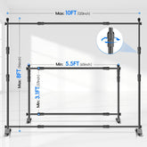 10X8Ft / 8X8Ft Adjustable Photo Backdrop Banner Stand with Telescopic Tubes